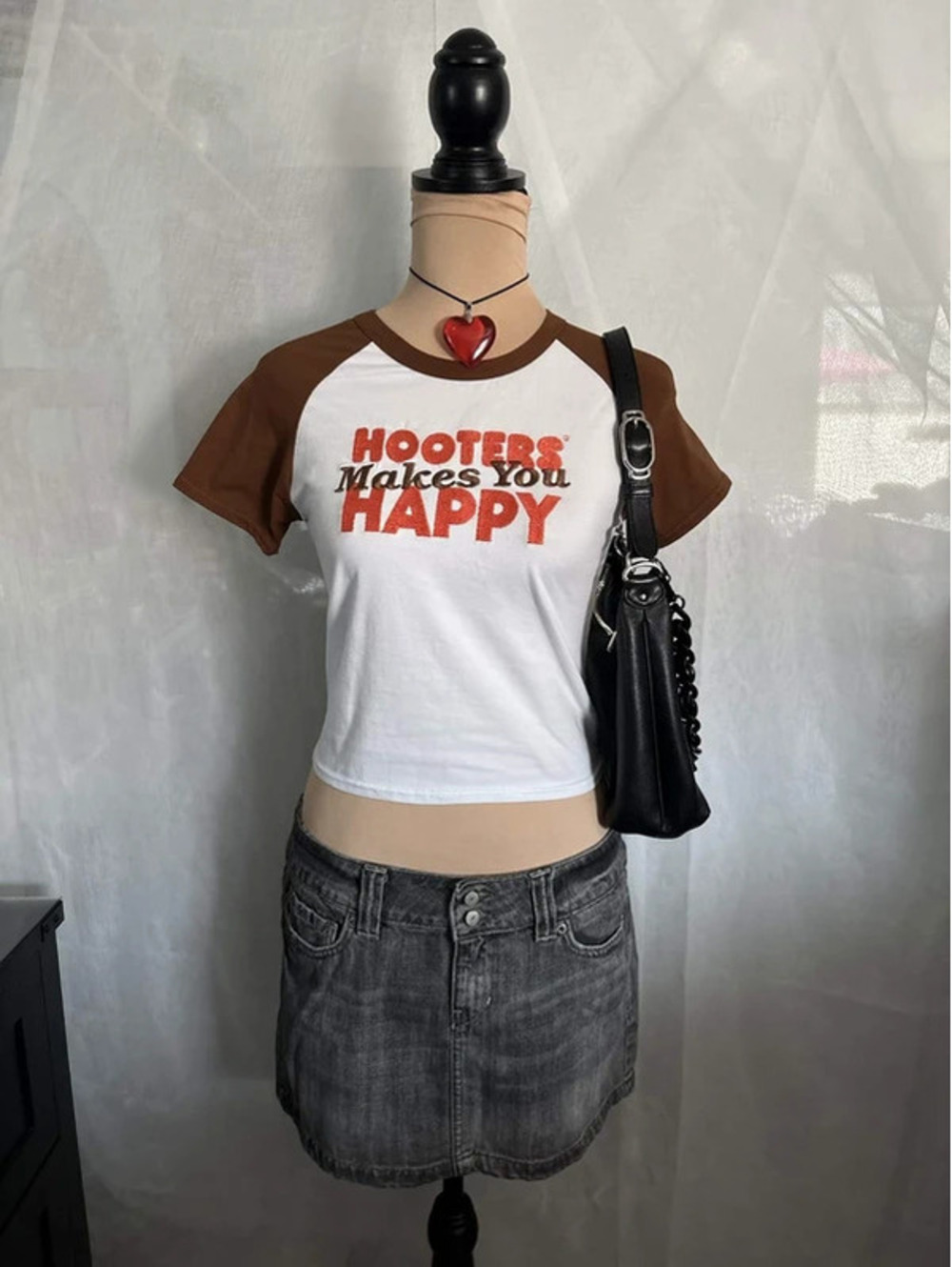 hooters brown baby tee